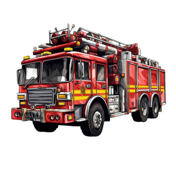 recommend clip art: Cute Fire Truck Fireman Clipart Illustration