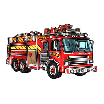 recommend clip art: Cute Fire Truck Fireman Clipart Illustration