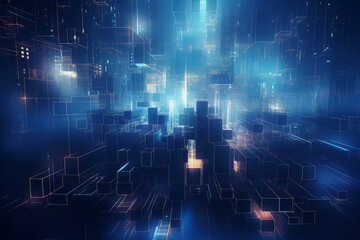 Obraz premium Abstract Digital Data Network Connections Background.Technology background.Created with Generative AI technology.