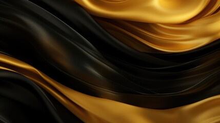 Gold and Black Silk Waves