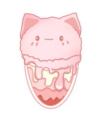 Cute strawberry ice cream.