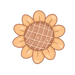 Hand drawing a cute sunflower 