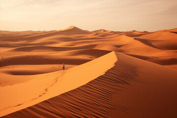 Fototapeta na wymiar Desert With hot sands and High Dunes. Generative AI