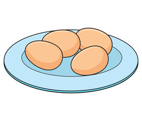 eggs on a plate vector illustration