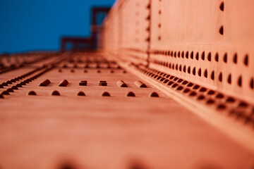 detail of the pillars of the golden gate bridge in san francisco - Powered by Adobe