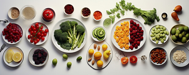 seeds of various vegetables and fruits lie on the table.   - obrazy, fototapety, plakaty
