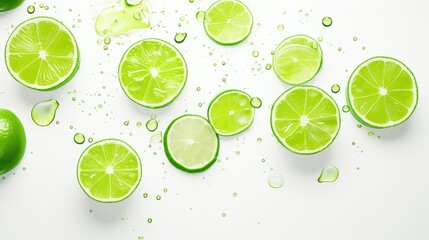 Lime Spots on White Background