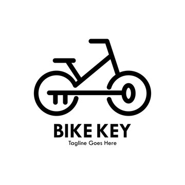 Bike key design logo template illustration