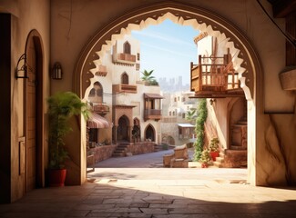 Naklejka premium Arabian Archway with Moorish Design - Marrakesh, Morocco