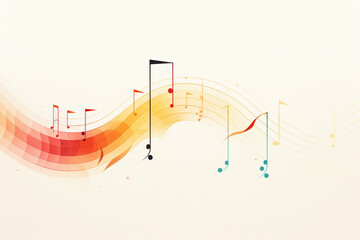Fototapeta na wymiar minimalist music note constructed. Generative AI