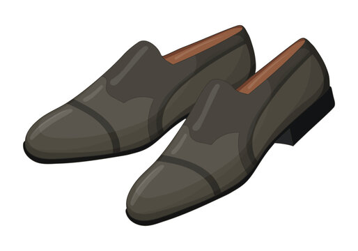 Vector image of a silhouette of a pair of mens shoes