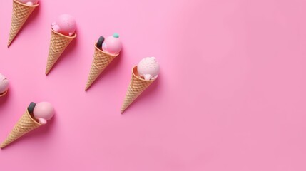 Colorfull ice cream on minimal background