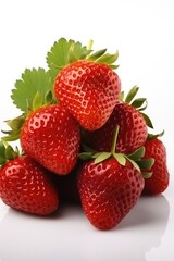 Fresh strawberries, Strawberries on white background.