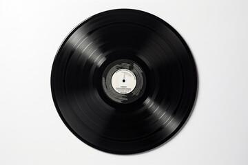 super macro of minimalist music banner with black vinyl music record. Generative AI