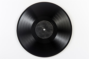 Naklejka premium super macro of minimalist music banner with black vinyl music record. 