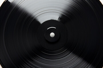 super macro of minimalist music banner with black vinyl music record.  