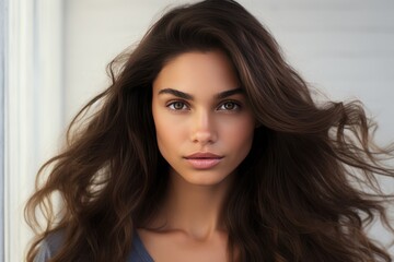 Naklejka premium Angelic Beauty with a Perfect Complexion. A fictional character created by Generated AI