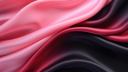  Pink and Black Gradient Silk Fabric