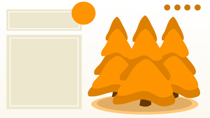 Artistic flat color trees clean presentation background.