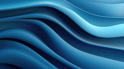 Abstract 3D Background with Wavy Shapes in Marine Colors