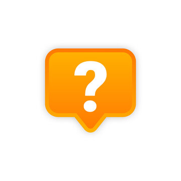 Question mark notification speech bubble