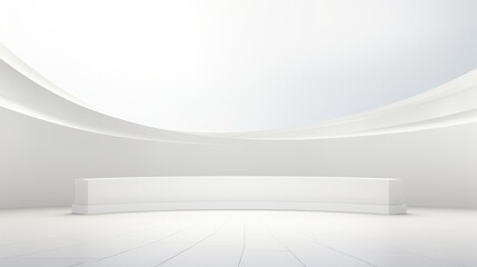Ultra Wide White Podium Background. - obrazy, fototapety, plakaty