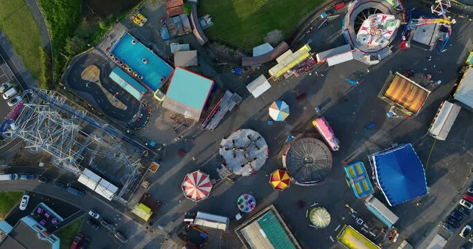 Beautiful amusement park and attractions in Tramore Ireland 4k