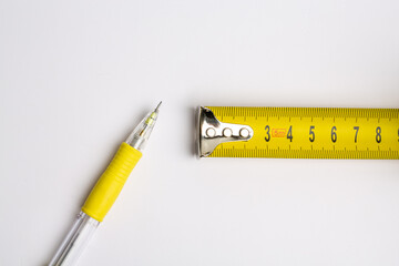 Capturing Distances, showcasing a measuring tape in action, meticulously gauging various distances...