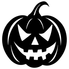 Pumpkin silhouette icon on a white background