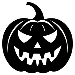 Pumpkin silhouette icon on a white background