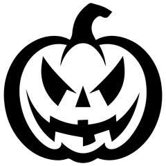 Pumpkin silhouette icon on a white background