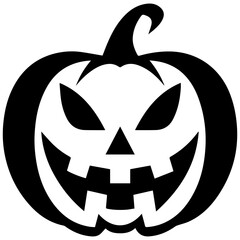 Pumpkin silhouette icon on a white background