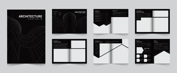 Architecture portfolio or interior portfolio or portfolio design template, interior portfolio layout design,
