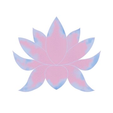 Abstract lotus flower. Digital illustration on a white background, hand-drawn. Ideal for yoga, fitness and meditation design.