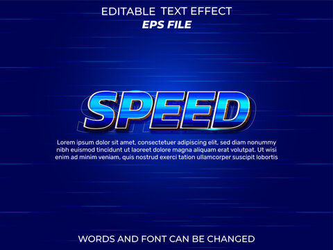 speed text effect editable font effect, 3d text. vector template
