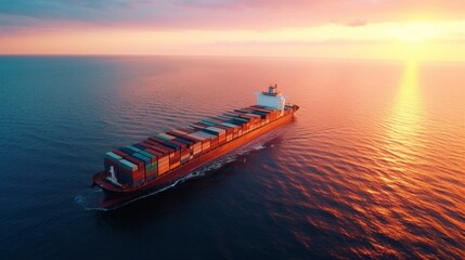 A container ship on the ocean.generative ai
