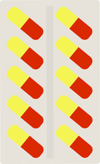 Vector illustration of medical capsules blister