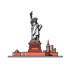 Statue of Liberty. Statue of Liberty hand-drawn comic illustration. Vector doodle style cartoon illustration © Aquir