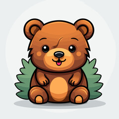 Fototapeta premium Bear. Bear hand-drawn comic illustration. Cute vector doodle style cartoon illustration.