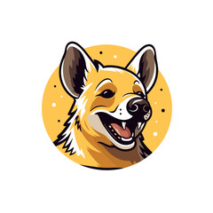 Hyena. Hyena hand-drawn comic illustration. Cute vector doodle style cartoon illustration.