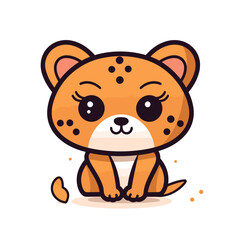 Cheetah. Cheetah hand-drawn comic illustration. Cute vector doodle style cartoon illustration.