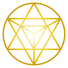 金色マカバの神聖幾何学模様のイラスト