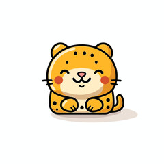 Jaguar. Jaguar hand-drawn comic illustration. Cute vector doodle style cartoon illustration.