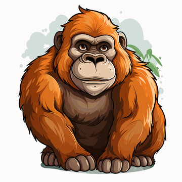 Gorilla. Gorilla hand-drawn comic illustration. Cute vector doodle style cartoon illustration.