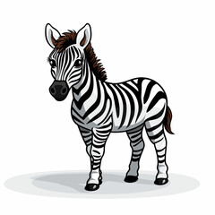 Zebra. Zebra hand-drawn comic illustration. Cute vector doodle style cartoon illustration.