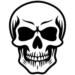 outline vector skull in black