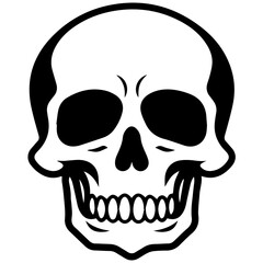 outline vector skull in black