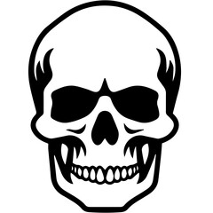 outline vector skull in black
