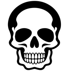 outline vector skull in black