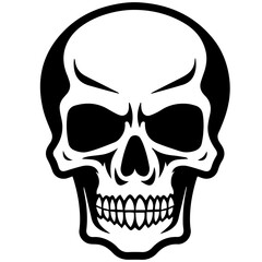 outline vector skull in black